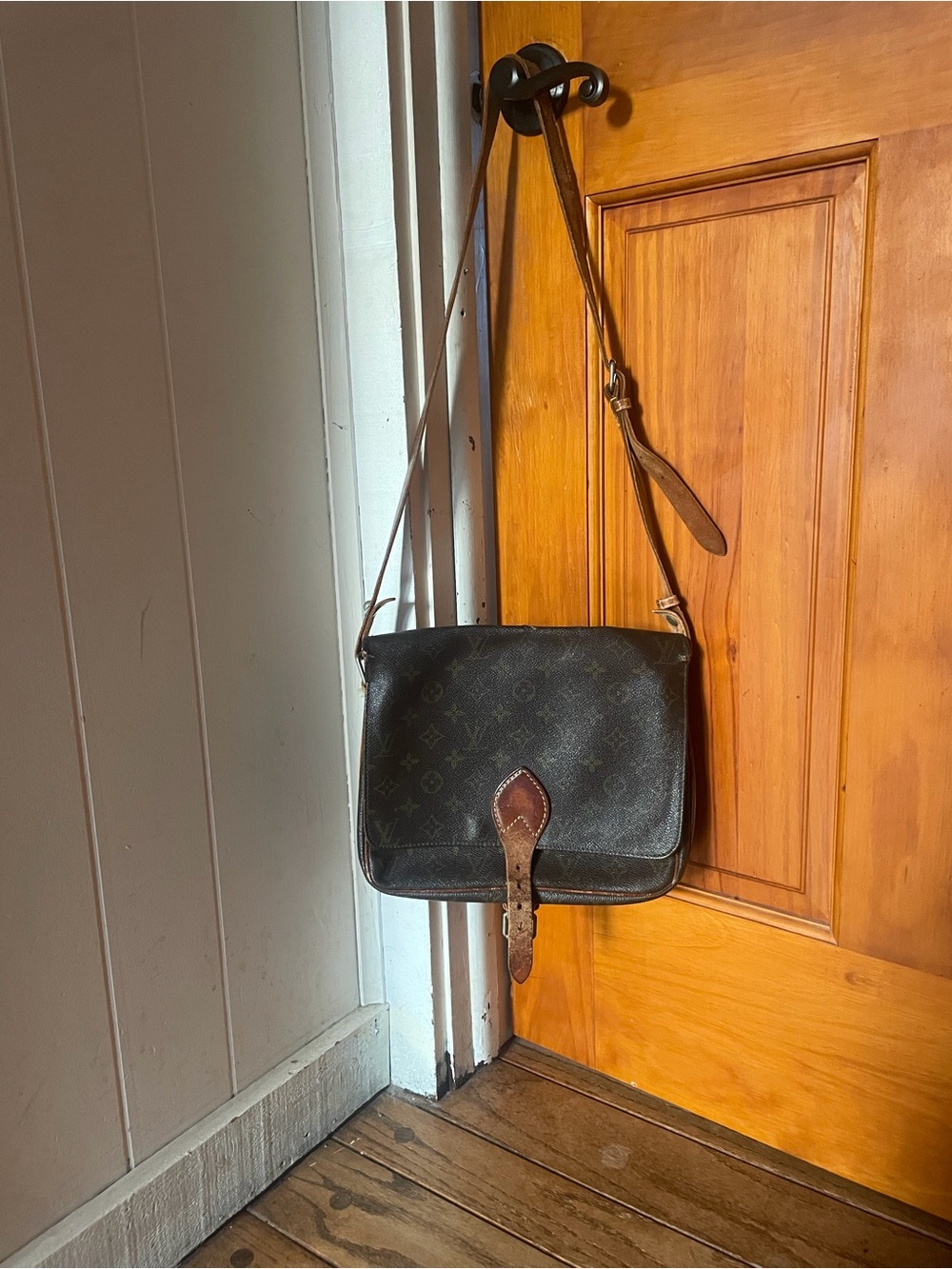 Louis Vuitton Monogram Crossbody Bag in Brown and Tan